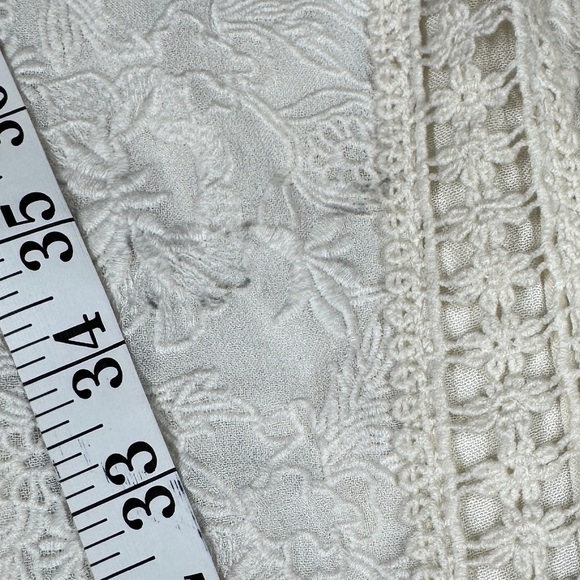 Alice + Olivia Enya White Cream Boho Lace 100% Cotton Bell Sleeves Mini Dress 0 - Picture 5 of 17